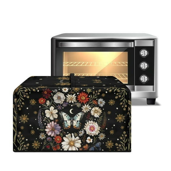 FOR U DESIGNS Butterfly Daisy Print Microwave Oven Dust Cover Wear-Resistan Microwave Oven Grill Covers Protector Dust-Proof Small Appliance Covers in Home and Office-S