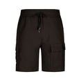 thumbnail image 4 of Blmnix Running Shorts Men Cargo Shorts Linen Shorts Short Low Black with Pockets Mens Basketball Shorts,M, 4 of 9