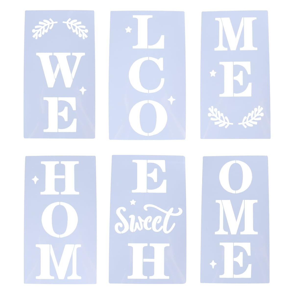 6pcs Welcome Home Painting Stencils Drawing Templates for Wood Doors Porch