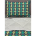 thumbnail image 3 of Hipster Comforter & Sham Bedding Set, Argyle Pattern White Dotted Lines Vintage Traditional, 3 pcs Duvet Set Microfiber Filling Quilt, 5 Sizes, Charcoal Grey Pale Green, by Ambesonne, 3 of 4