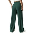 thumbnail image 4 of Lenpel Dress Pants for Women Trendy High Waisted Pleated Wide Leg Work Pants Business Casual Trousers with Pockets(Green,X-Large), 4 of 5
