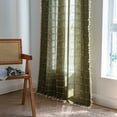 thumbnail image 4 of Xiao Hua Cortinas opacas largas para ventanas - Verde oscuro, 1 pieza 214*132CM Cortinas con bolsillo para barra con aislamiento térmico para dormitorio y sala de estar, cortinas que bloquean la luz, 4 of 5