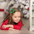 thumbnail image 3 of Motique Accessories Hair Bow Printed Christmas Bow with Silicone Charm - Red Layer Snowman Tree, 3 of 5