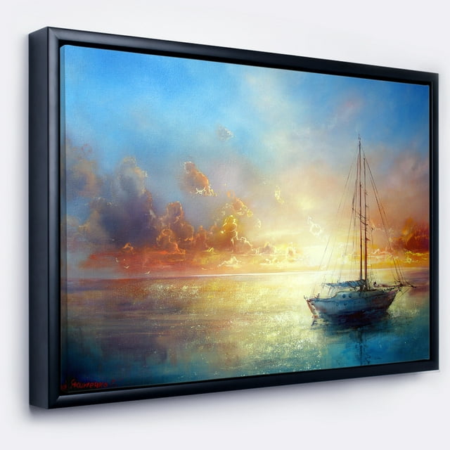 Designart - Quai de Paysage Marin - Impression sur Toile Encadrée
