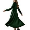 thumbnail image 6 of ZQUUVOU Women's Ribbed Sweater Dress Long Sleeve Round Neck Comfortable Maxi Tunic Business Casual Formal Outfits Green, 6 of 8