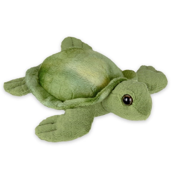 Bearington Lil' Shelton Sea Turtle Stuffed Animal - 7" Plush Sea Turtle Toy with Soft Green Shell and Patterned Belly - Adorable Cuddly Turtles Gift for Kids, Babies, and Ocean Lovers