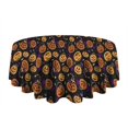 thumbnail image 5 of Pumpkin Pattern Halloween Round Tablecloth 60"x60",Wrinkle Wipeable Table Cloth for Kitchen Dining Room Picnic Patio Party, 5 of 6