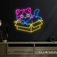 thumbnail image 3 of Glowneon Cute Cat In Box Neon Sign, Cat Lover Bedroom Wall Decoration, 3 of 5