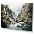 thumbnail image 2 of Designart "Magical Cliff Waterfall Scenery III" Waterfall Canvas Prints, 2 of 7