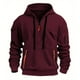 thumbnail image 1 of Sudadera con capucha para hombre, jersey liso de manga larga, múltiples bolsillos, media cremallera, sudadera deportiva con capucha, abrigo, blusa de poliéster para hombre, 1 of 5