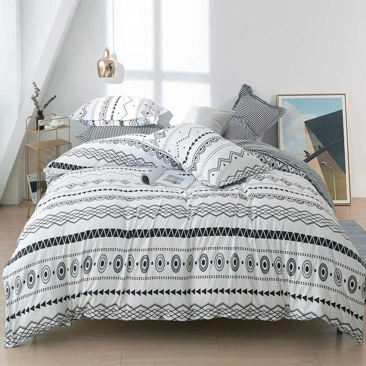 Bohemian Comforter Sets Queen Lightweight Soft 3-Piece Microfiber Bedding Boho 2 