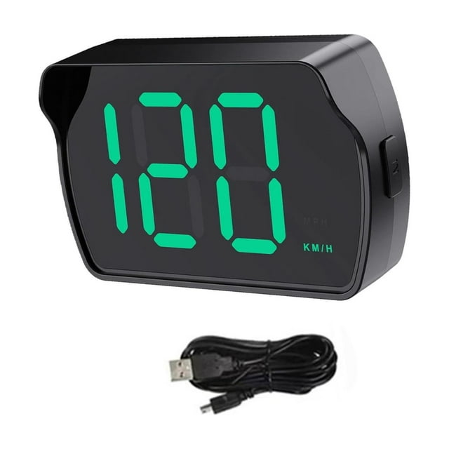 Pantalla de visualización frontal,Velocímetro universal con pantalla de visualización frontal,Pantalla LCD del velocímetro digital del coche,Odómetro portátil compacto Plug and Cable USB