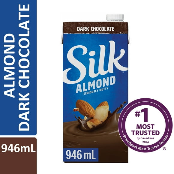 Silk Almond Milk, Dark Chocolate Flavour, Dairy-Free, Shelf Stable 946ml, 946ml Shelf Stable Plant Based Milk