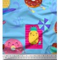 thumbnail image 1 of Soimoi Blue Modal Satin Fabric Beech & Fun Party Decor Fabric Printed Yard 42 Inch Wide, 1 of 5
