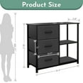 thumbnail image 4 of ACCVER 3-Drawer Fabric Dresser with Shelves, Closet and Chest for Bedroom, Clothes Storage Organizer, for Living Room, Apartment, Dark Grey, 4 of 7
