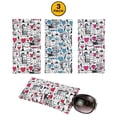 thumbnail image 6 of [3 PACK / 5 PACK], JAVOedge Whimsical Pattern Soft Slip In Eyeglass Pouch Case With Microfiber Cloth, 6 of 6