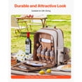 thumbnail image 4 of KFFKFF Picnic Backpack for 4 People with Insulated Cooler Section, Removable Bottle Holder, Compact Blanket, Tableware Set, Ideal for Outdoor Activities, Hiking, and Camping, 4 of 9