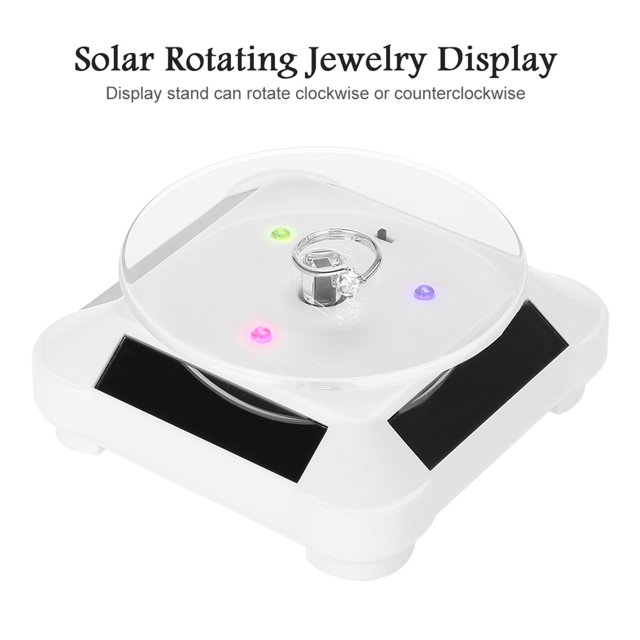Soporte de Exposición Solar, Placa Giratoria Solar para exposiciónica de Joyería Solar Placa Giratoria de 360 Grados Relaj Teléfono Exposición de Joyería