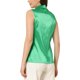 thumbnail image 3 of Blusas de trabajo de satén Allegra K para mujeres, con cuello, sin mangas y botones, color verde S, 3 of 5