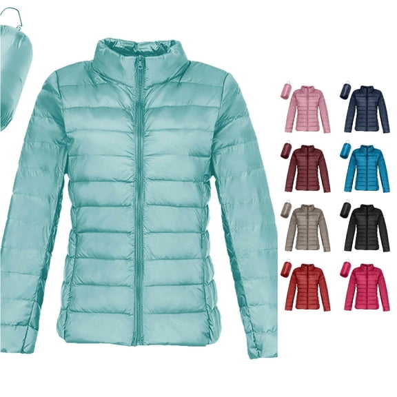 Women Warm Lightweight Hoodless Windproof Winter Coat With Recycled Insulation Winter Slim Short Hooded Warm White Down Coat Outerwear