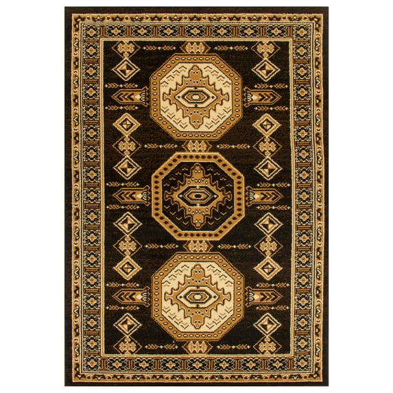 Takeo Aztec Geometric Indoor Area Rug by Blue Nile Nills - 8' x 10', Black
