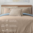thumbnail image 4 of Vellux Jersey Knit 3-Piece Comforter Set, Cotton Blend, King, Blue/Taupe, 4 of 8