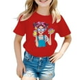thumbnail image 1 of Hauts d'Été pour Filles Tout-Petits T-Shirts Imprimé Graphique Mignon Col Rond Manches Courtes Coupe Ample Décontractée Pull Blouse Chemises de Printemps pour Garçon 11-12 T, 1 of 5