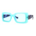 thumbnail image 1 of Lunettes de Soleil Rectangulaires à Carreaux pour Femmes Bleu Sarcelle, 1 of 4