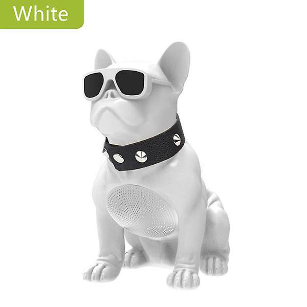 Altavoz inalámbrico Pequeño Bulldog Altavoz Bluetooth Altavoz inalámbrico Bluetooth Altavoz de graves portátil al aire libre Blanco