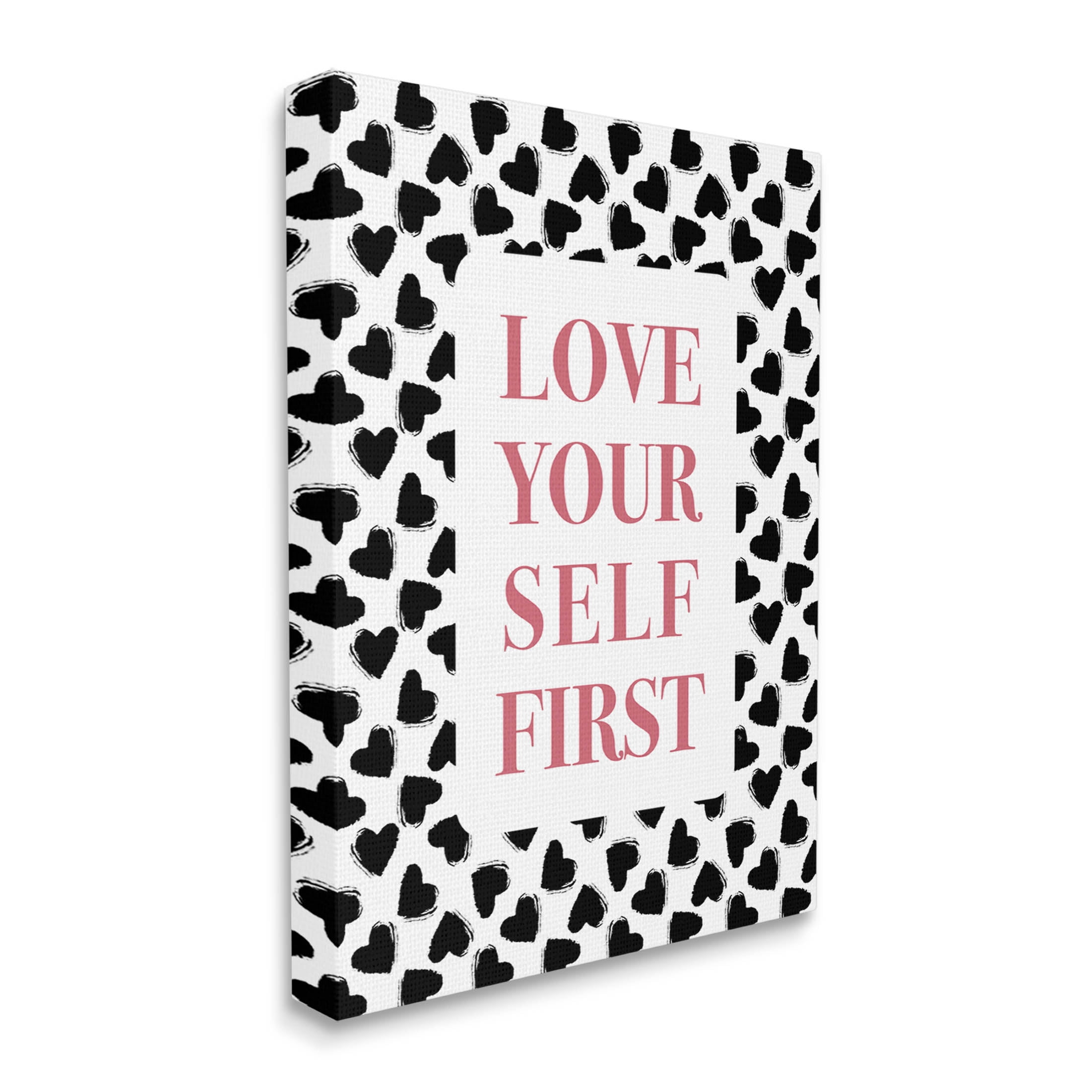 Stupell Industries Love Yourself First Phrase Graphic Art Gallery Wrapped Canvas Print Wall Art, Design by Martina Pavlova
