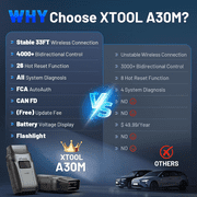 XTOOL A30M v2.0 Wireless OBD2 Scanner Bluetooth Bidirectional Scan Tool Engine Code Reader 26 Resets Crank Sensor Relearn Free Updates
