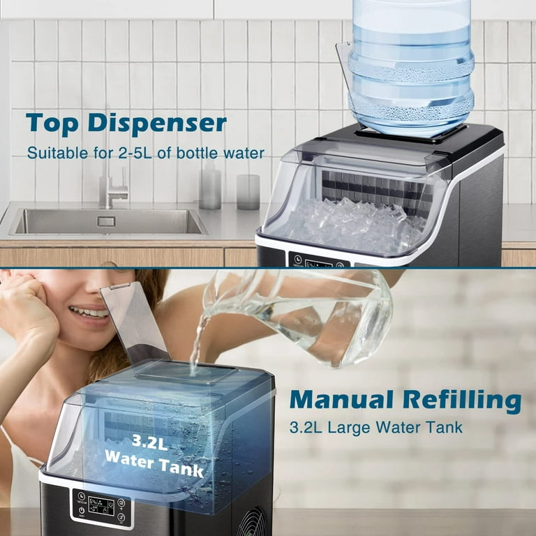LCD Self-Cleaning Ice Maker: Countertop Machine, 44Lbs/24H