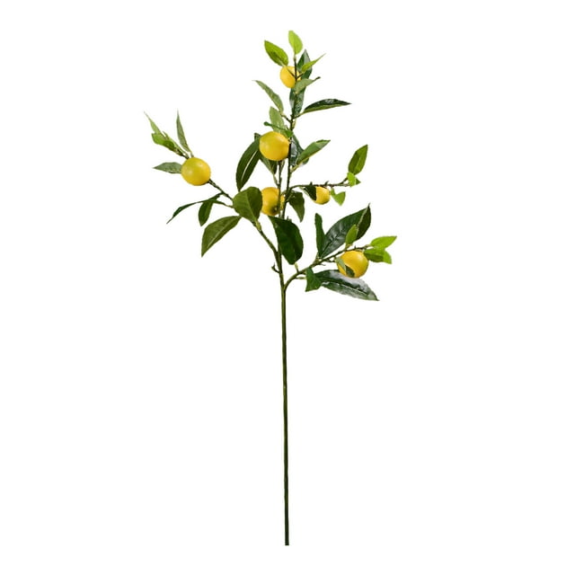 Artificial 3pcs Faux Lemon Sprigs Lemon Branch Simulated Foam Lemon Branch Faux Plant Stem