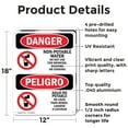 thumbnail image 2 of (2 Pack) Non-Potable Water No Drinking Bilingual OSHA Danger Sign 12 Inch X 18 Inch Indoor / Outdoor Rust-Free Aluminum Metal Signs for Workplace, Workshop, and Construction Site, Made, 2 of 8