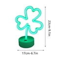 thumbnail image 3 of Clover Neon Sign Shamrock Neon Light Signs for Bedroom Classroom Clover Decor, USB Neon Sign LED Signs for Bedroom Neon Desk LED Lamp Clover Neon Lights for St. Patrick's Decor, 3 of 6