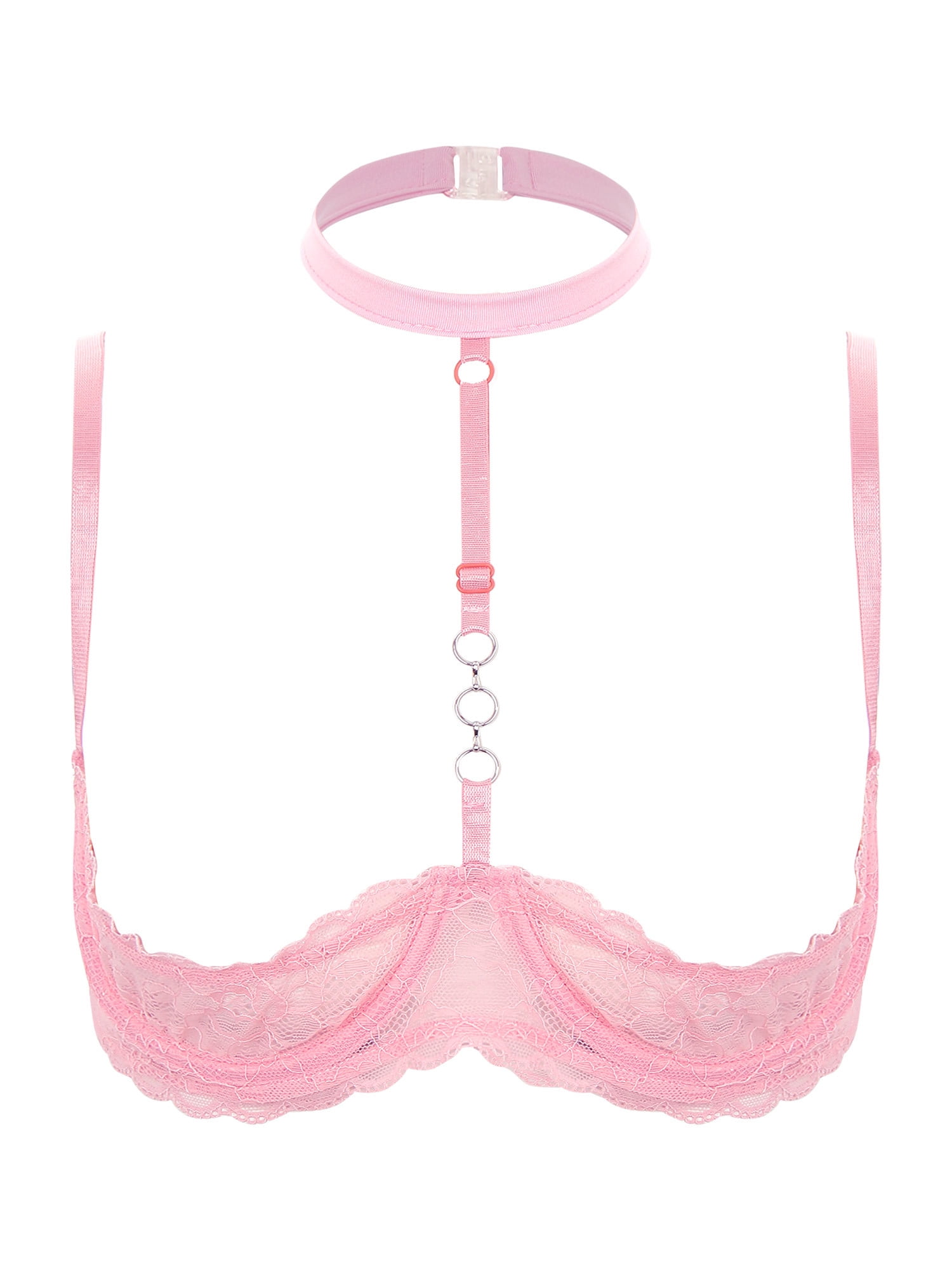 Buy LoveFifi Women's Shimmer Sheer Nipple-less Bra - One Size - Pink Online  at desertcartINDIA