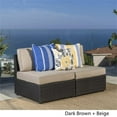 thumbnail image 2 of Afuera Living Outdoor Wicker Armless Chair in Dark Brown (Set of 2), 2 of 17