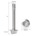 thumbnail image 2 of Tornillos autoperforantes con cabeza hexagonal Uxcell #12 x 1 1/2" de acero inoxidable 410, paquete de 50, 2 of 4