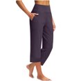 thumbnail image 6 of ABATAB Capri Pants for Women Yoga High Waist Crop Trousers with Pockets Loose Straight Leg Workout Exercise Gym Pants, 6 of 7