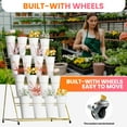 thumbnail image 6 of Gold Multi-Layer Flower Display Stand with Detachable Buckets, Foldable Metal Flower Cart Shelf with Brake, Adjustable Height for Weddings, Flower Shops, Market, Pop-Up Events, 6 of 8