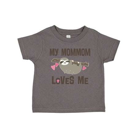 

Inktastic MomMom Grandma Loves Me Sloth Gift Toddler Toddler Girl T-Shirt