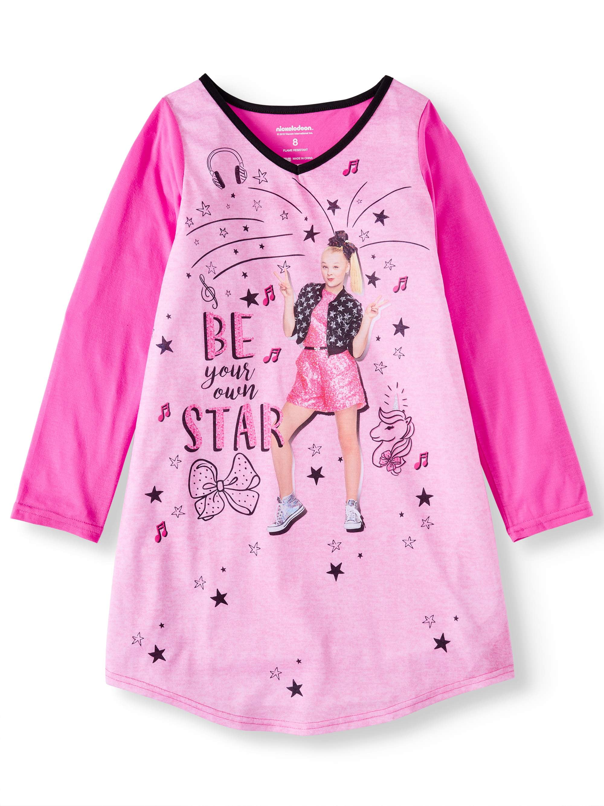 Jojo Siwa Girl's Long Sleeve Pajama Nightgown (Little Girls & Big Girls) -  Walmart.com