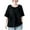 Black-01, variant on Perfectbot Linen Tops for Women Half Sleeves Round Neck Basic Blouse Summer Loose Fit Shirts