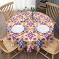 thumbnail image 4 of Design Pattern Round Tablecloth 60 Inch – Waterproof Polyester Table Cover with Full Print Design, Wrinkle Resistant & Washable for Kitchen Dining Party Decor, 4 of 6