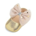 thumbnail image 3 of Elainilye Baby Girls Mary Janes Flat Bowknot Rubber Sole First Walker Princess Dress Shoes Toddler Shoes for Boys 6-9 Month, 3 of 9