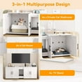 thumbnail image 2 of Hetoy Elegant Double-Room Cat Litter Cabinet – Stylish Litter Box Enclosure for Two Cats with Storage and Cat Mat, 55”L x 17.7”W x 22.5”H in White, 2 of 8