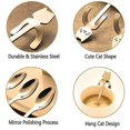 thumbnail image 3 of Forma de gato de acero inoxidable de alta calidad, cuchara de té con diseño colgante de gato, cuchara de postre, utilizada para bebidas de postre de café, 6 piezas (dorado), 3 of 5