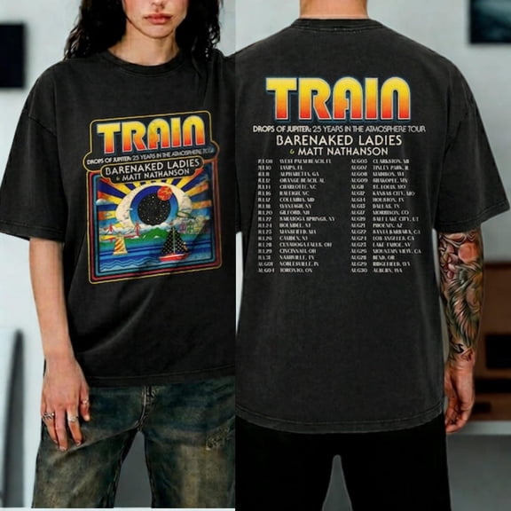 Train Drops Of Jupiter Tour T-Shirt, 25th Anniversary Concert Tee, Pop Rock Fan Gift