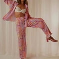 thumbnail image 4 of Fashion Outfits Women 2 Piece Outfits Casual Long Sleeve Loose Fit Button Down Shirts Blouses Tops Wide Leg Long Pants Sets Loungewear, 4 of 6