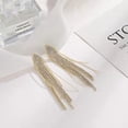 thumbnail image 5 of Pendientes largos con borlas geométricas y triángulos llenos de diamantes Pendientes de plata S9225 con pasador exagerados de alta gama, 5 of 5